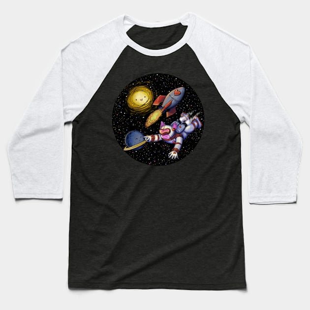 Spacestronaut Baseball T-Shirt by sketchcadet